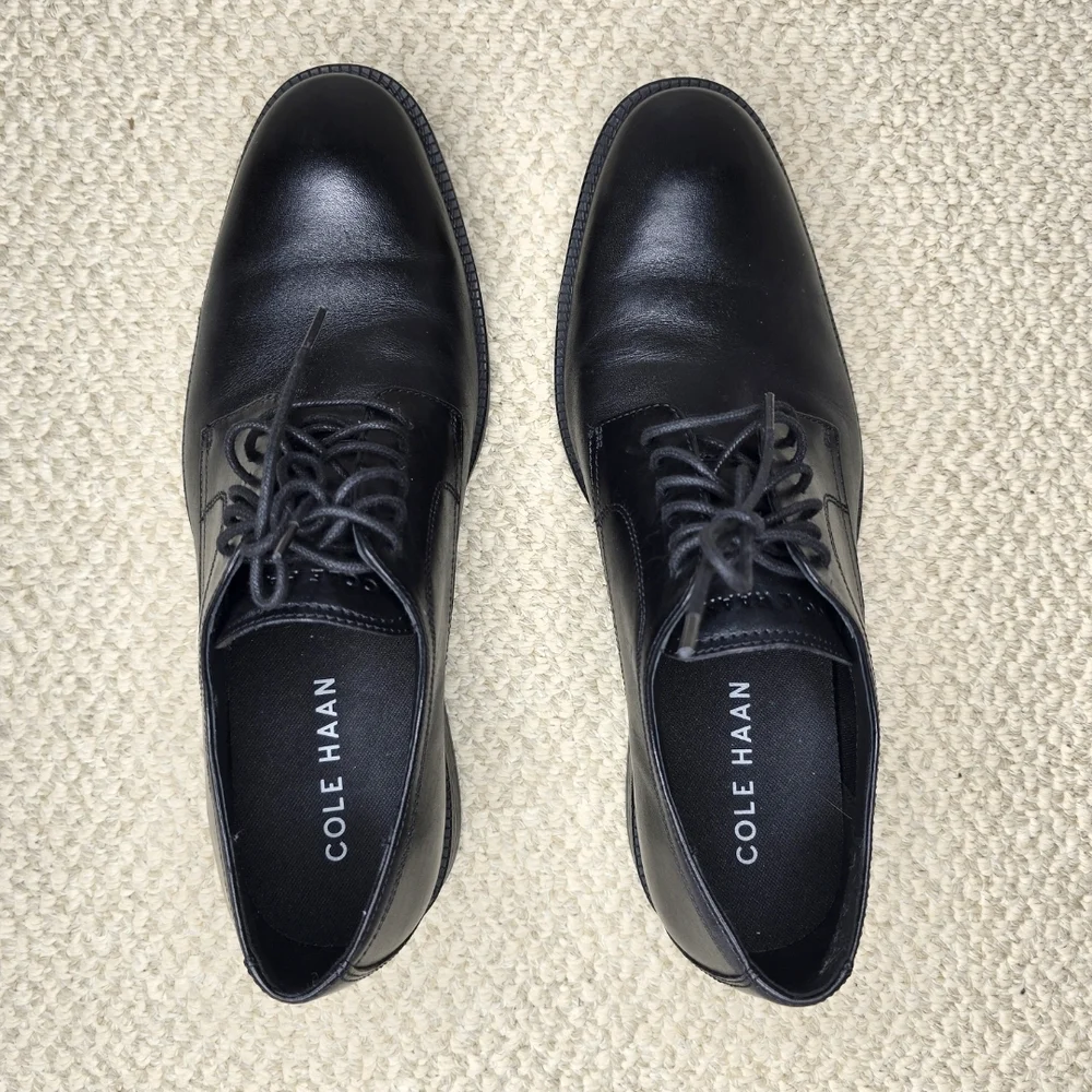 Cole Haan Men's Classic Black Leather Oxfords Size 9 Like New